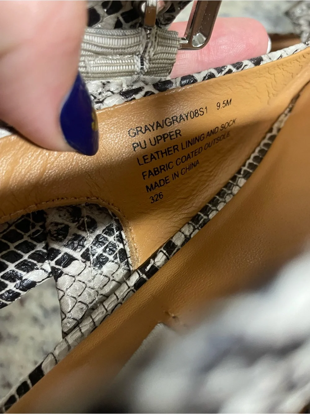 Steve Madden Graya Snakeskin Buckle Slingback Flats point toe woman 9.5
